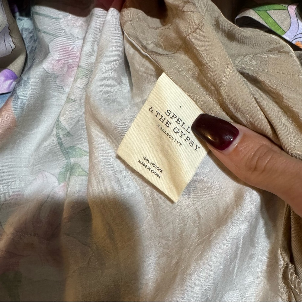 SPELL GYPSY WATERFALL MAXI KIMONO TAUPE - Picture 9 of 12